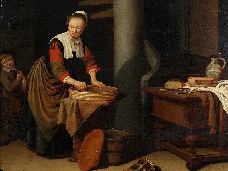 1621- Adriaen van Gaesbeeck - Una sguattera che stira (1647)